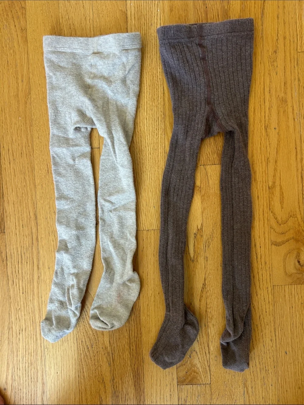 Lot 2 Zara Kids' Tights in Oatmeal and Brown